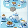 Tea set and biscuits