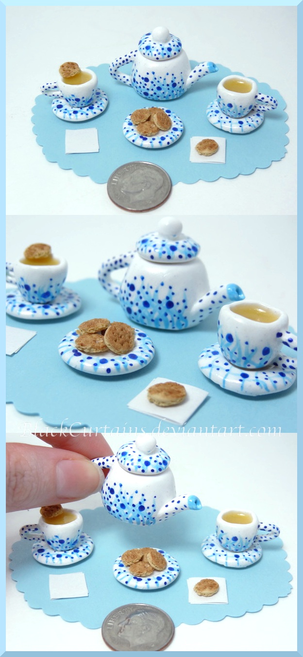 Tea set and biscuits