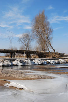 A river in the winter in North China