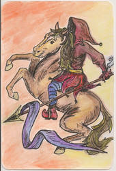 Postcard - Man on Horse