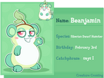 Creature Crossing - Beanjamin by VioletDanka