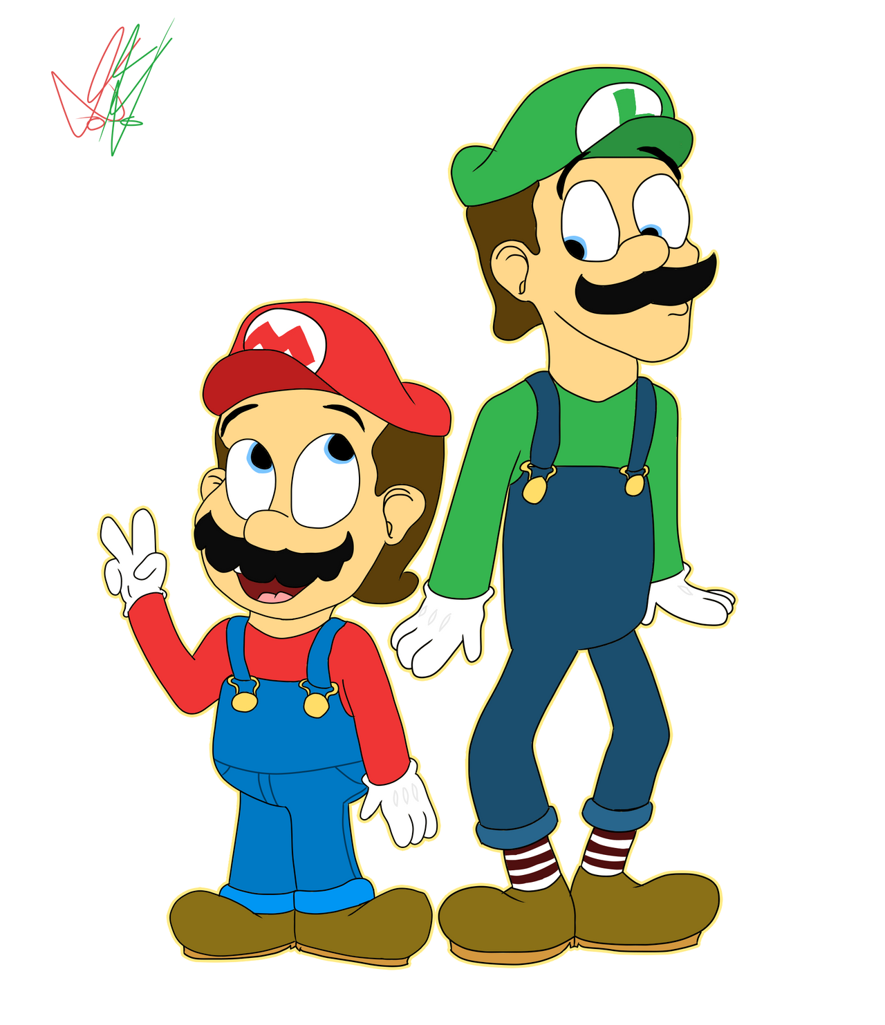 Mario and Luigi by Kraneimation on DeviantArt