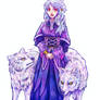 Girl and Two Wolves -COLOUR-