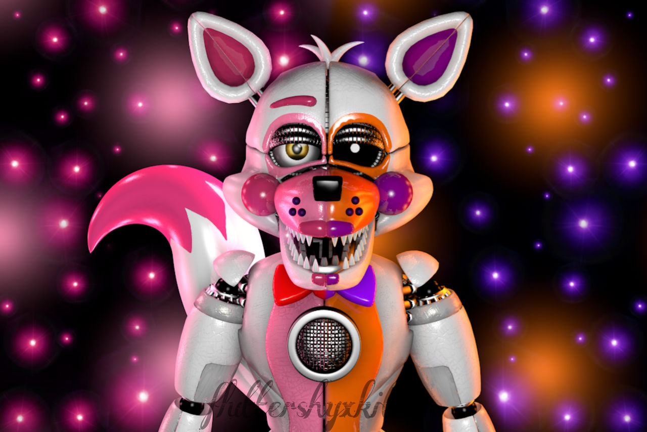 FNAF C4D Funtime Foxy and Funtime Chica by FluttershyKitten on