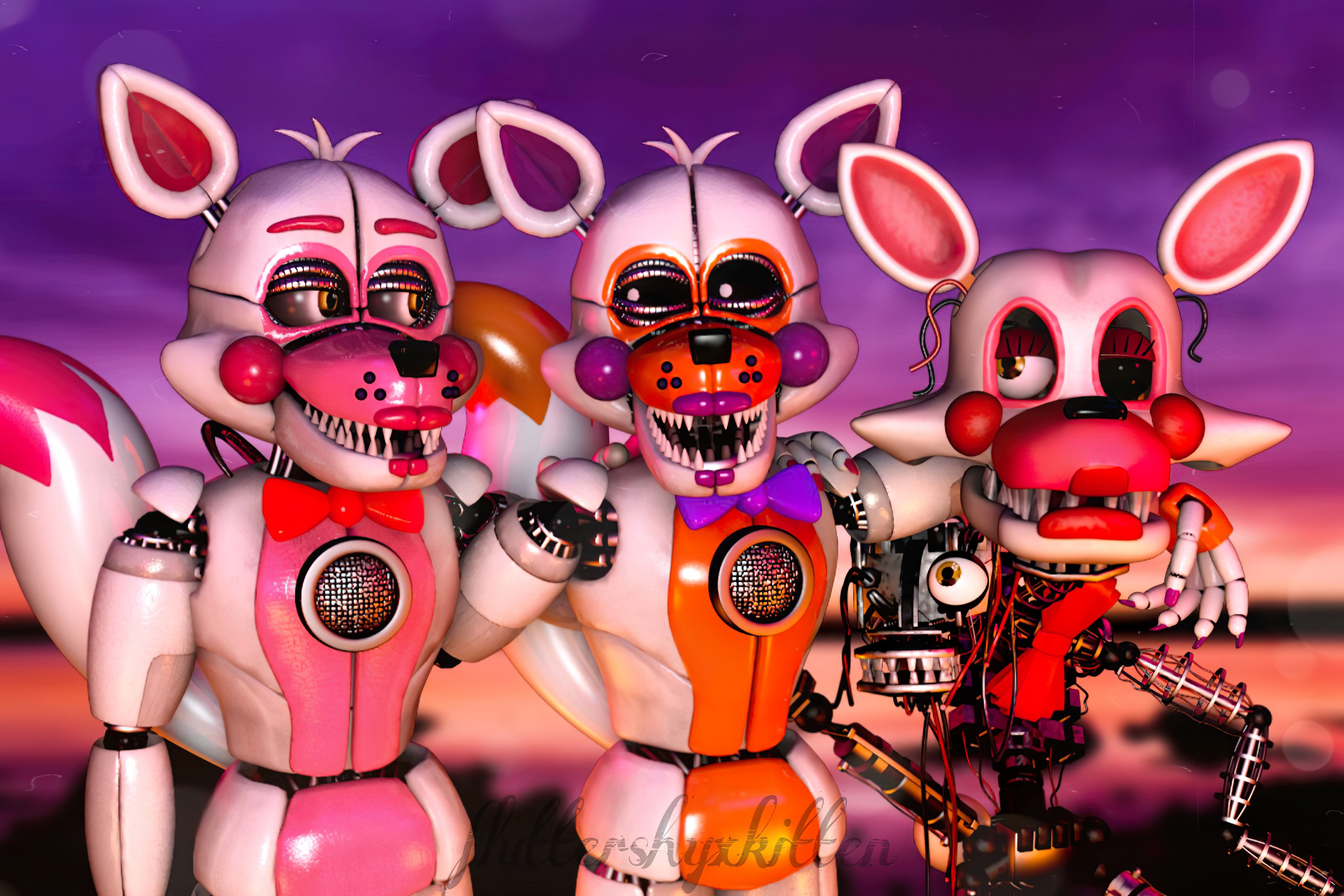 Funtime Foxy and Lolbit by YinyangGio1987