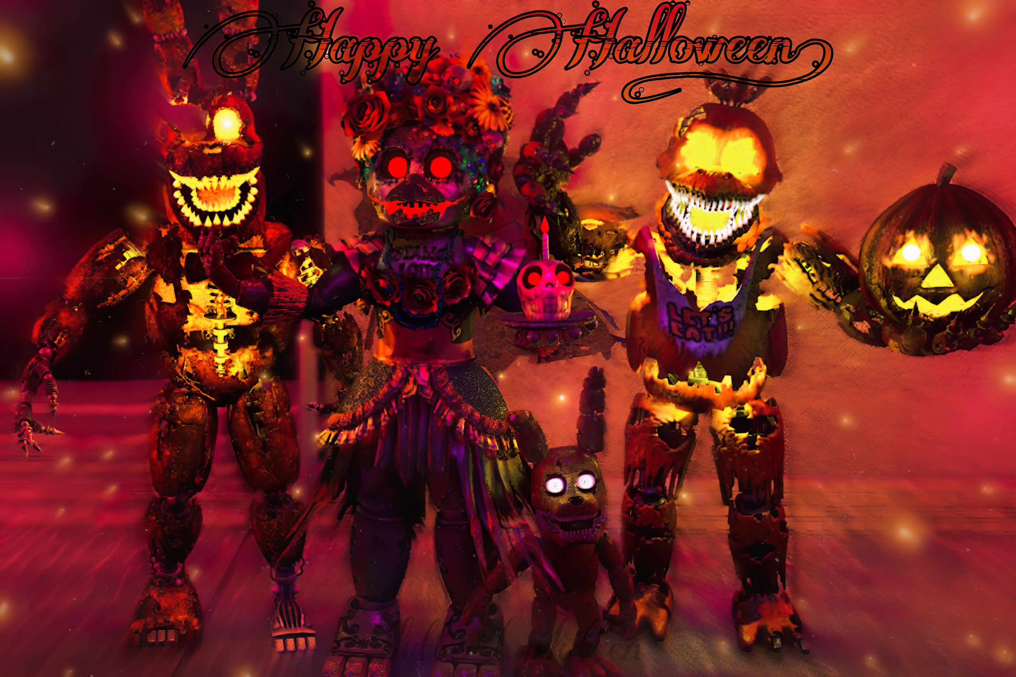 five nights at freddy's 4 halloween animatronics by FRANKO15 on DeviantArt