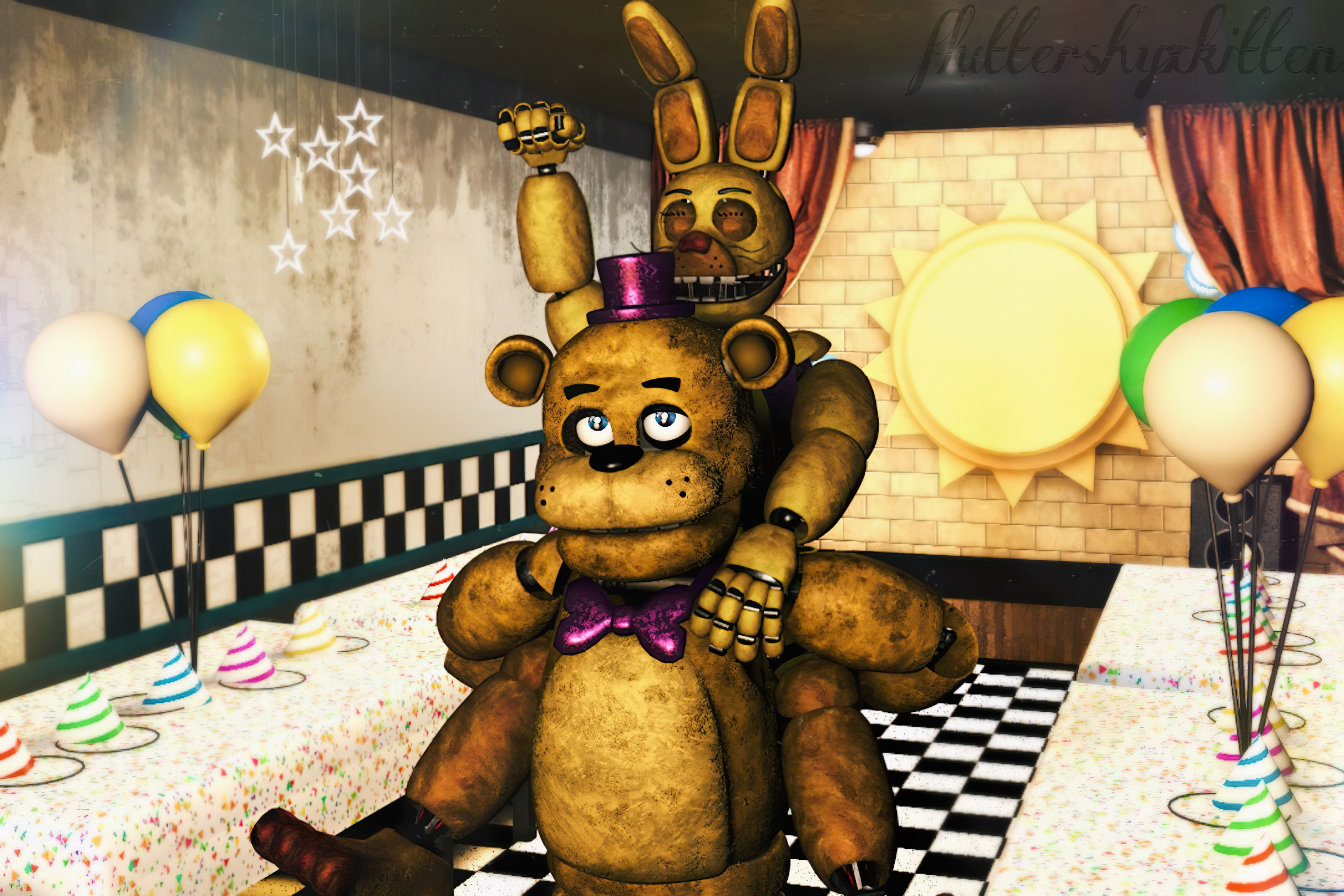 Fredbear and Springbonnie (FNAF 4) by FTThienAn on DeviantArt