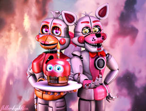 |FNAF C4D/REMAKE| Funtime Foxy and Funtime Chica