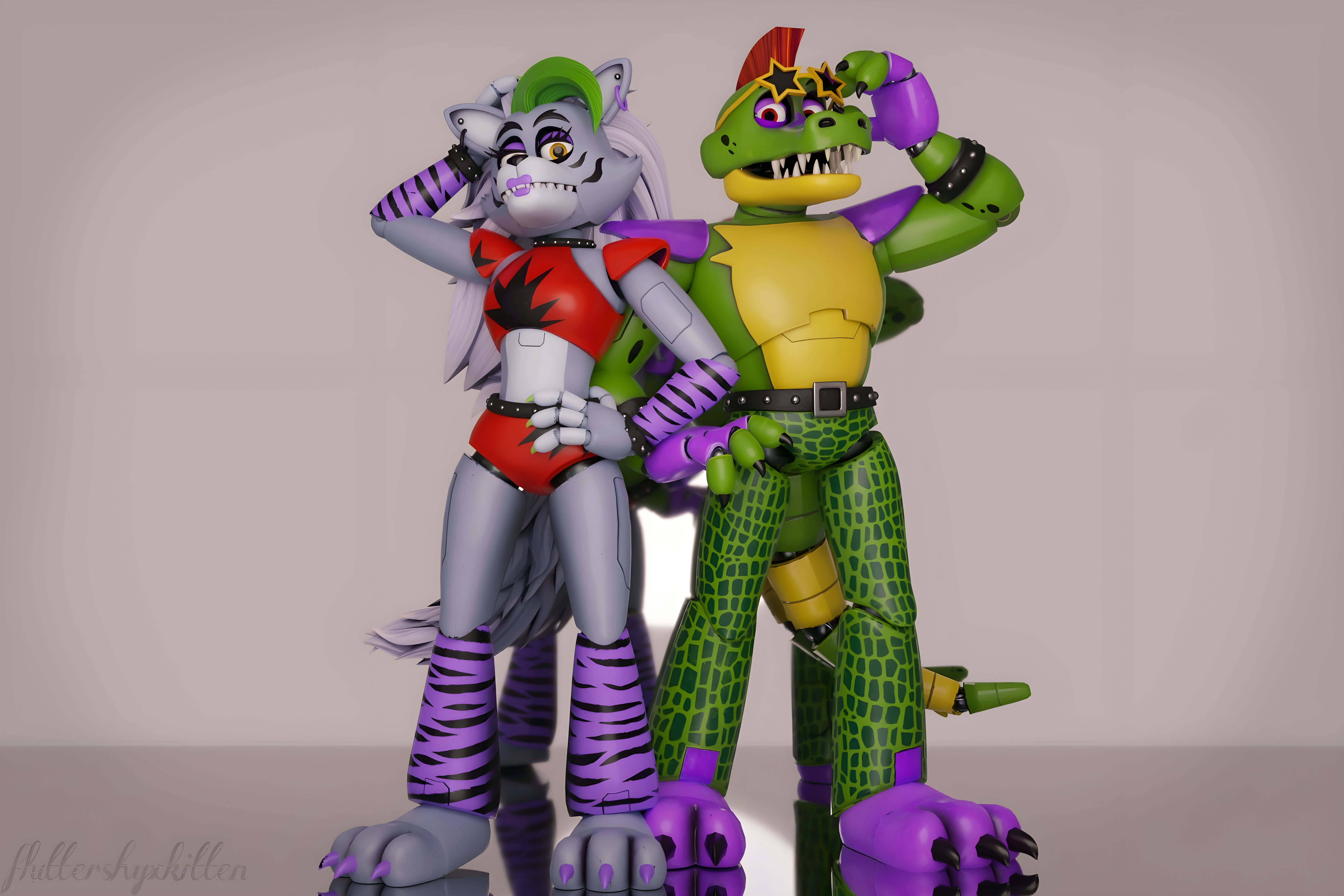 Fnaf Sotm Roxy |FNAF BLENDER/REQUEST| Roxy and Monty by FluttershyKitten on DeviantArt