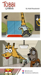 This is how giraffe enter building