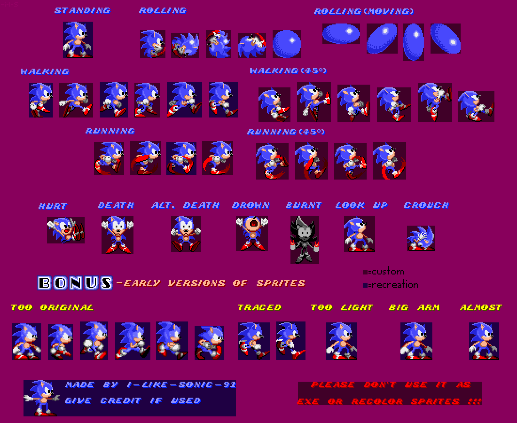 Sonic 1 Tokyo Toy Show Sprites (OLD Recreation) by IlikeSonic91 on