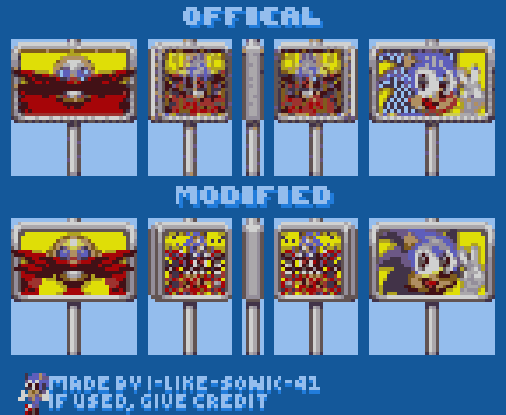 Sonic Golf Signpost Sprites, Fixed by I-like-Sonic-91 on DeviantArt