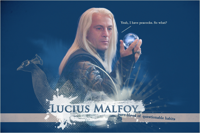 Lucius Malfoy, peacocks.