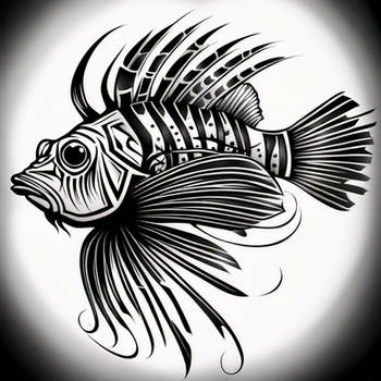 Tribal Lionfish Tattoo - 02