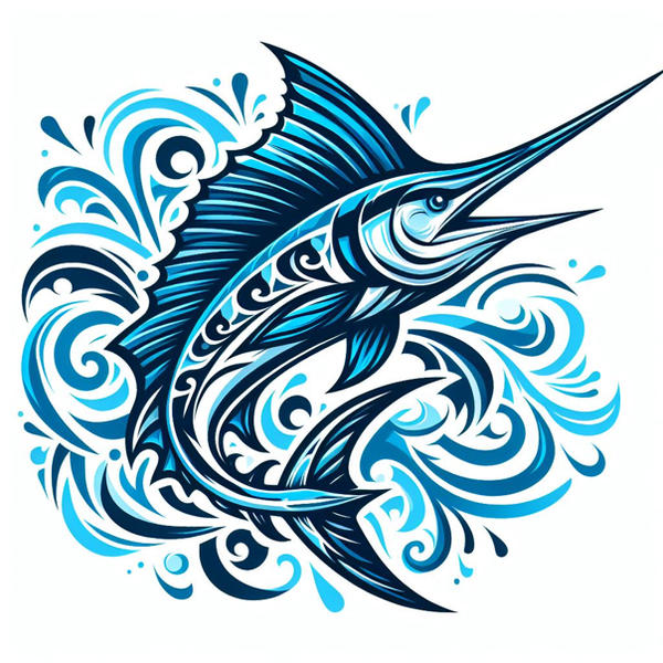 Tribal Blue Marlin tattoo 02 by NativeStew on DeviantArt