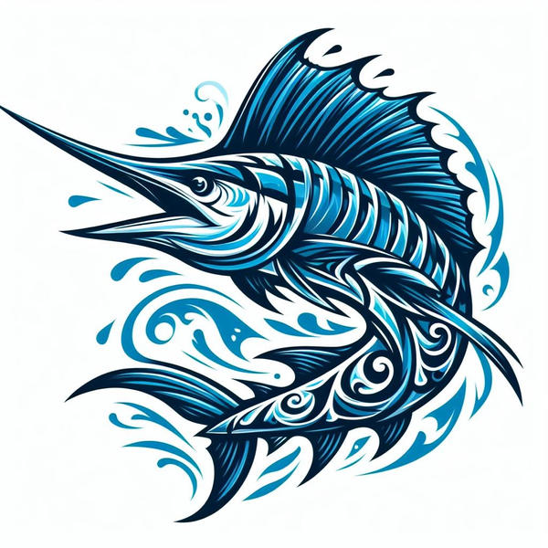 Tribal Blue Marlin tattoo 04 by NativeStew on DeviantArt