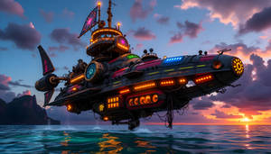 Cyber Pirate Ship - PC Wallpaper