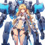 Cyborg, girl, lingerie, mecha, blond, blue eyes, r