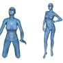 Blue Alien Woman png set