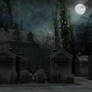 Graveyard at Night stock