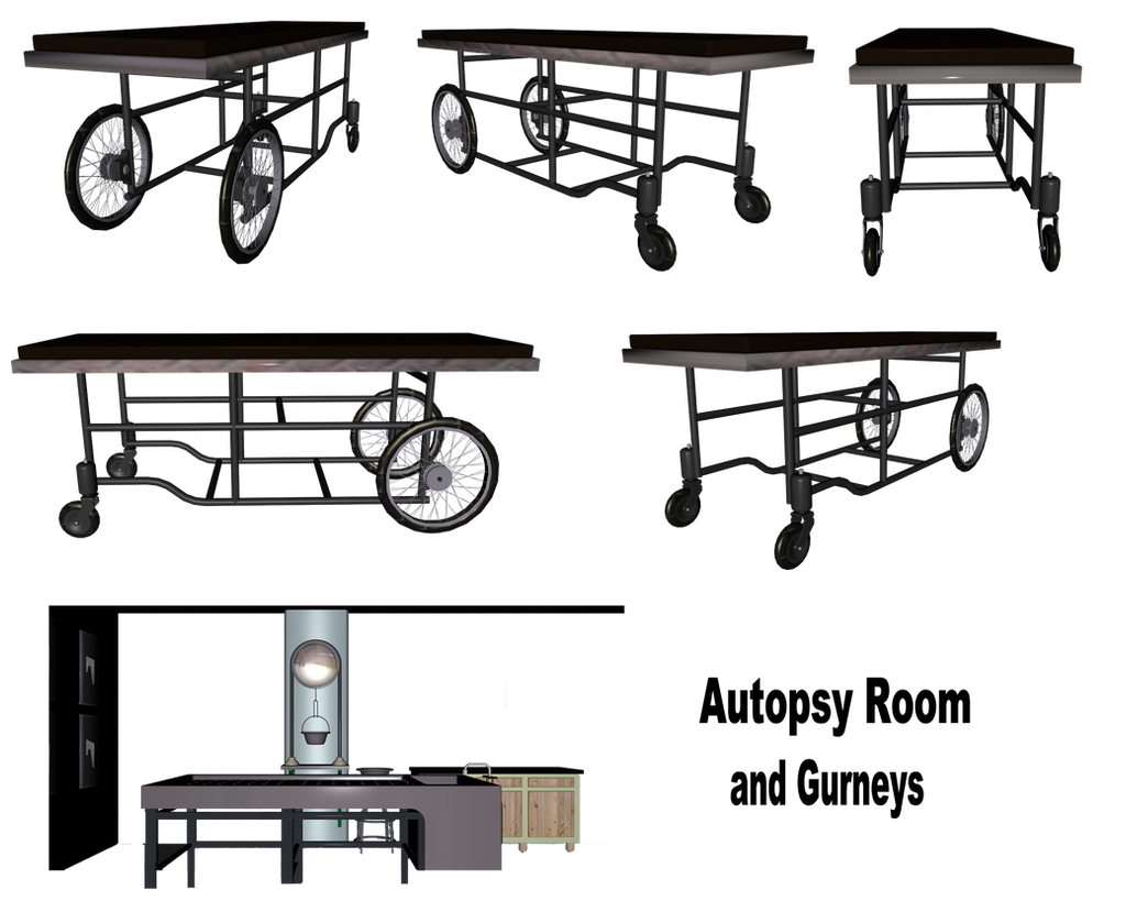Autopsy Room and Gurneys