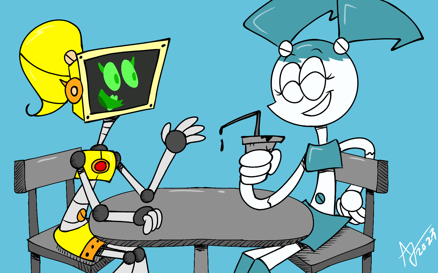 Robot Table Deviantart Robot Girl Interaction by AlexisJ153984 on DeviantArt