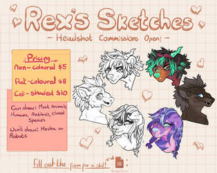 Rex's Sketches - Headshot Commissions - OPEN