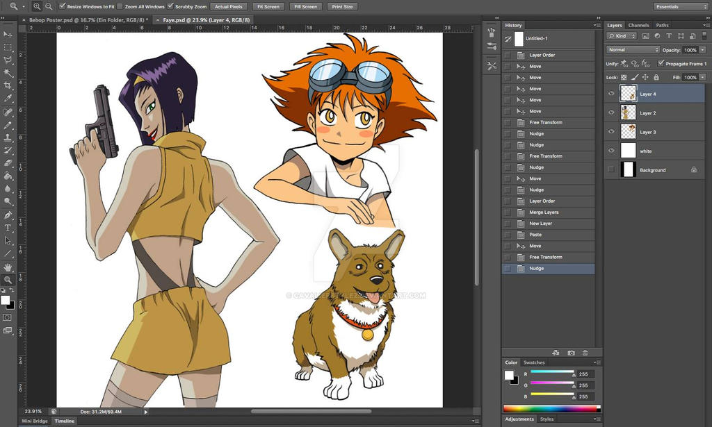 Faye, Ed and Ein by Cavalierstylez on DeviantArt