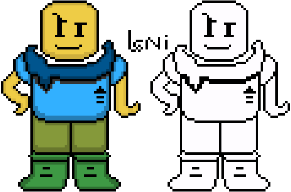 Fighting roblox noob pixel art