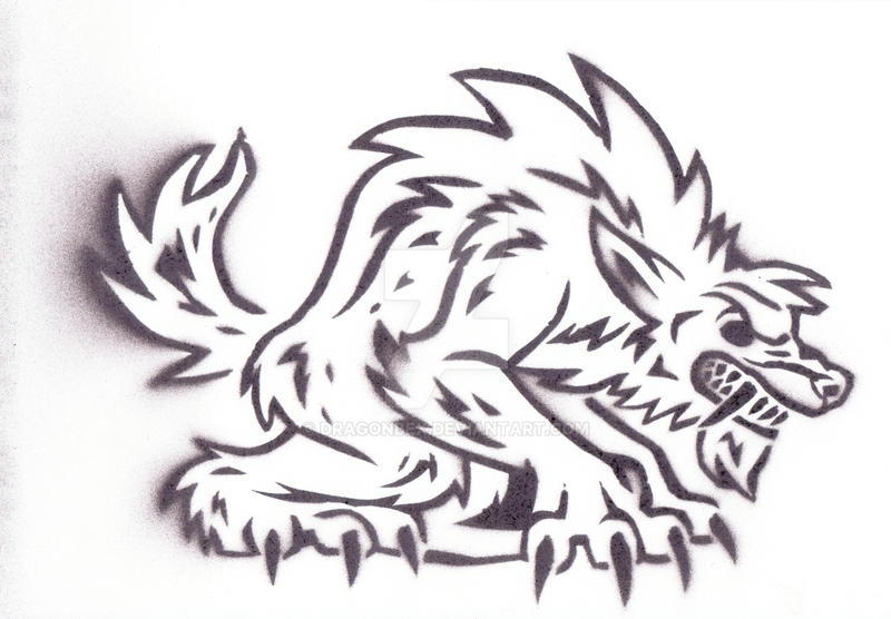 Werewolf stencil design by dragonbex on DeviantArt