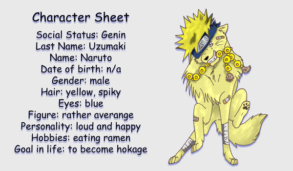 Naruto Character sheet