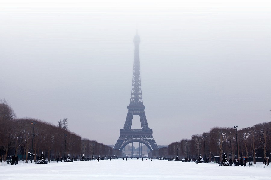 The Eiffel Tower in winter