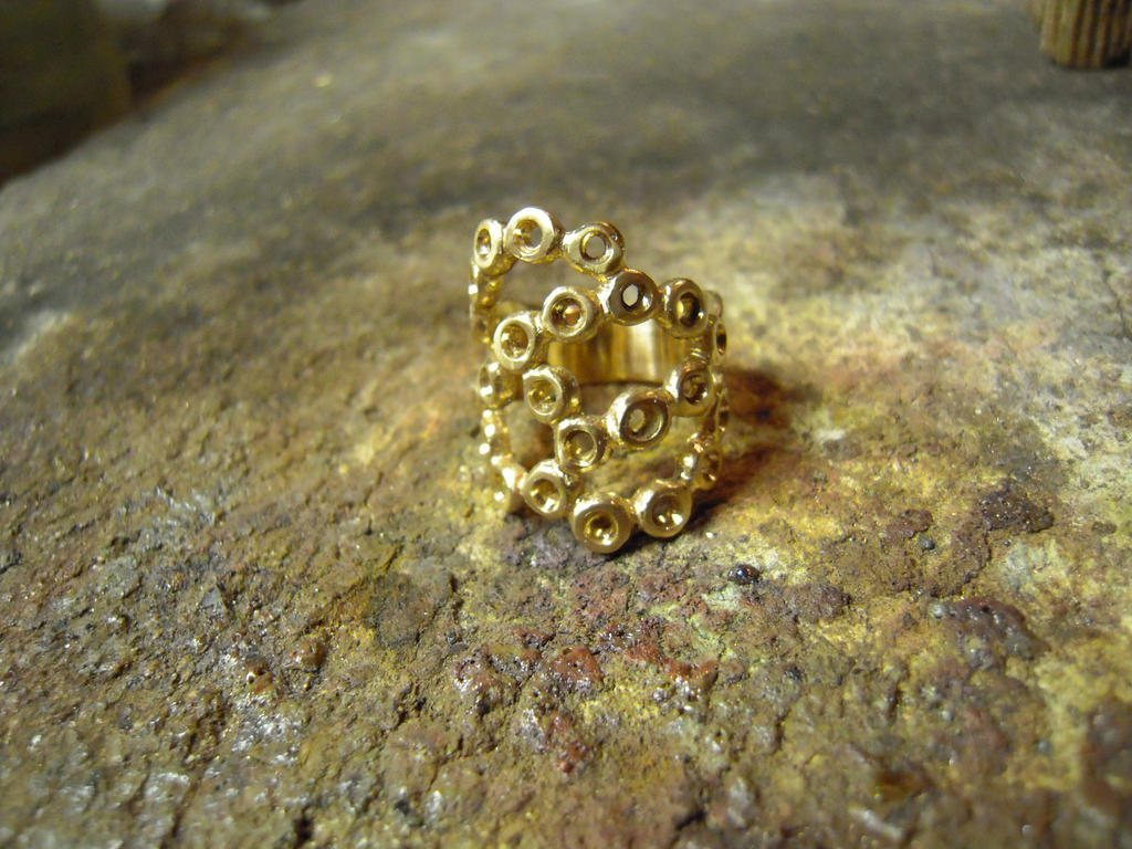 Gold bubble ring
