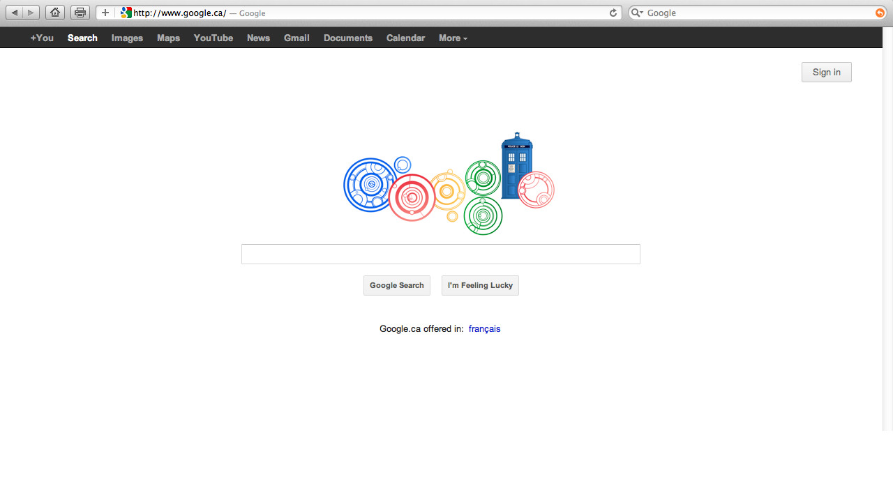 Doctor Who Google Doodle