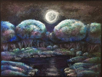 Original Painting: Moonlight Brook (Etsy)