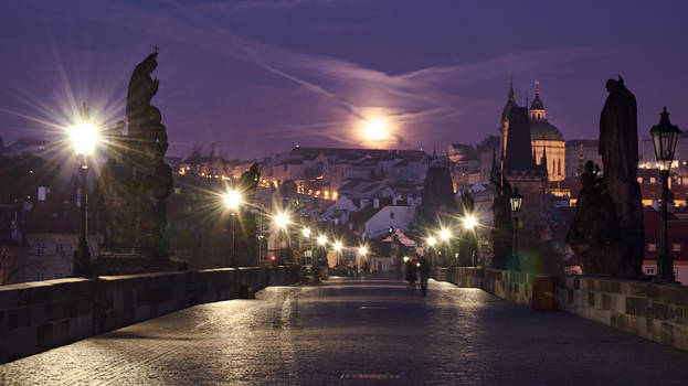 Full moon in Prague