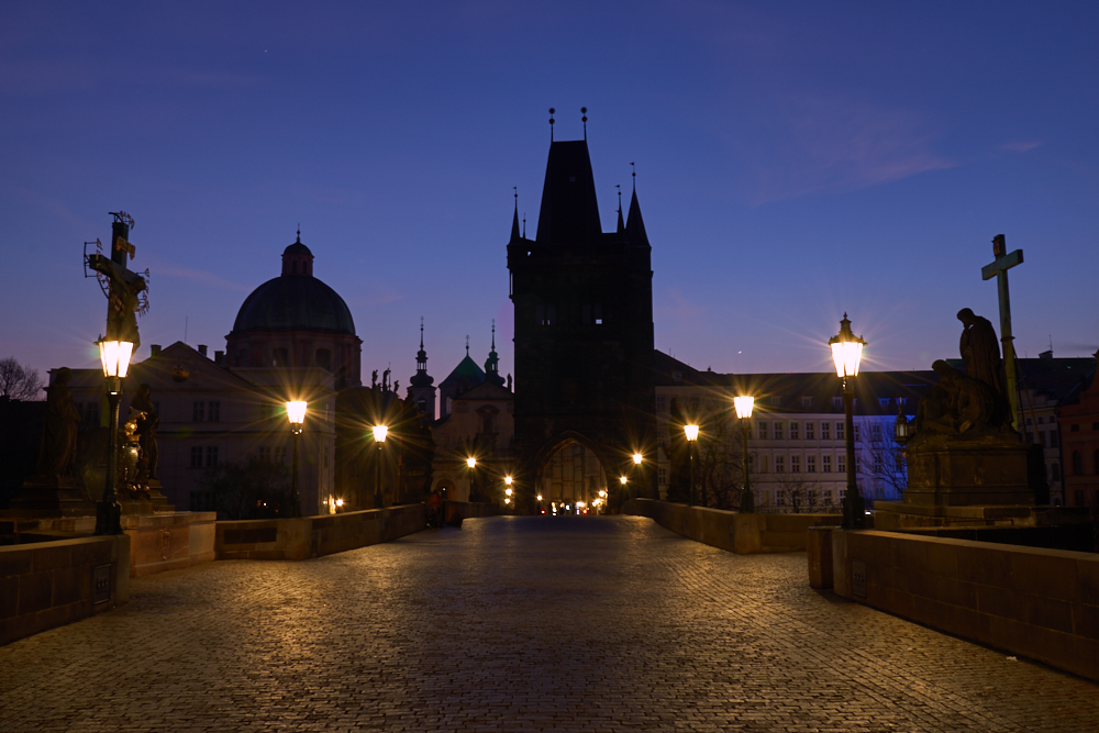 Charles Bridge before dawn