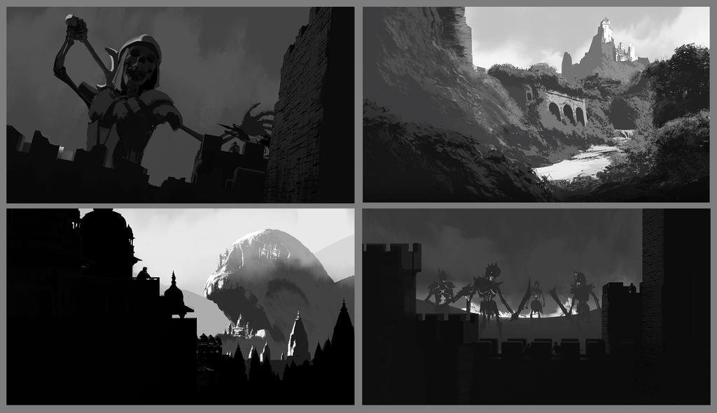 Composition Drawing Fanatsy Fantasy Composition Sketches by gabrielgperez on DeviantArt