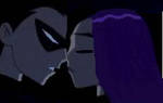 Raven and Robin about to kiss