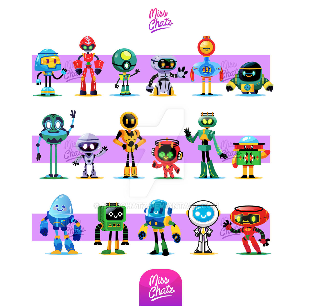 Kyoot Bot Robot Character Designs by MissChatZ on DeviantArt