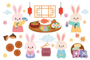 Korean Chuseok Rabbit Collection