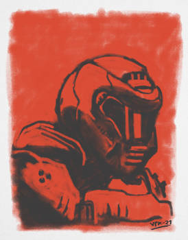 Digital crayon doodle - Doom Slayer