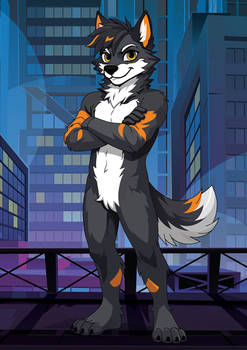 Anthro Wolf Character Commission Full Body Furry