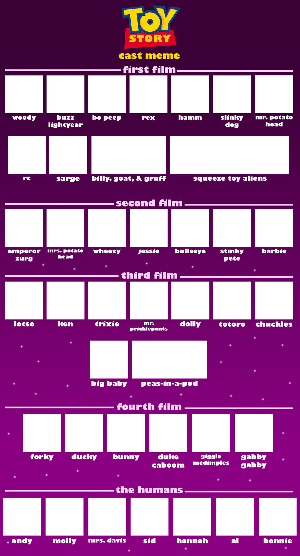 Toy Story Cast Meme blank By TheMrRamonlle On DeviantArt Toy story cast meme blank by themrramonlle on deviantart