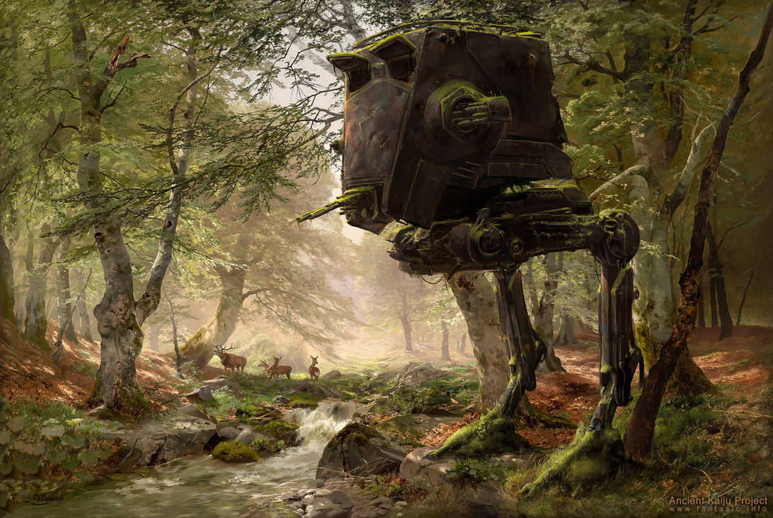 Abandoned AT-ST in the Forest by fantasio Abandoned AT-ST in the Forest by fantasio