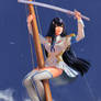 Satsuki - Kill La Kill Homage after Elvgren