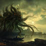 Shoggoth + Lovecraft at Moonlit Bay after Jacobsen