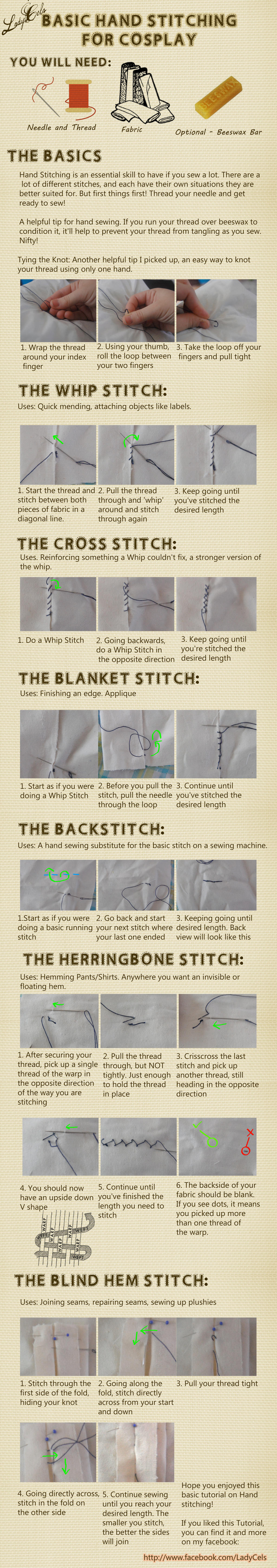 Hand stitching for Cosplay Tutorial