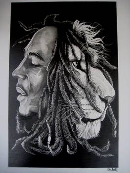 Bob Marley and Lion