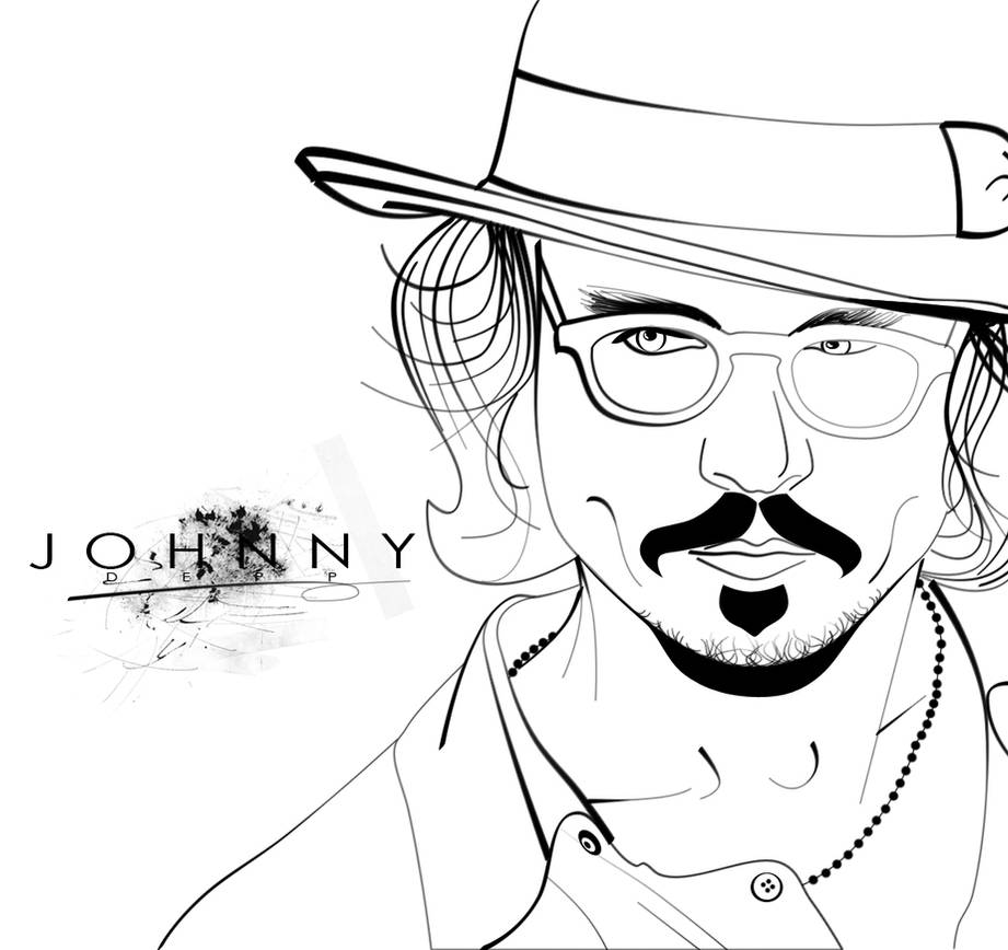 Johnny Depp Lineart by kathryn-r-h on DeviantArt